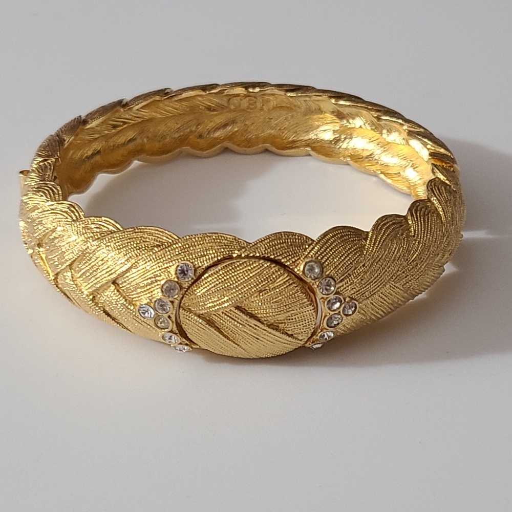 Vintage RARE JBK Locket Bracelet Camrose & Kross Jackie Kennedy Matte Gold Vtg